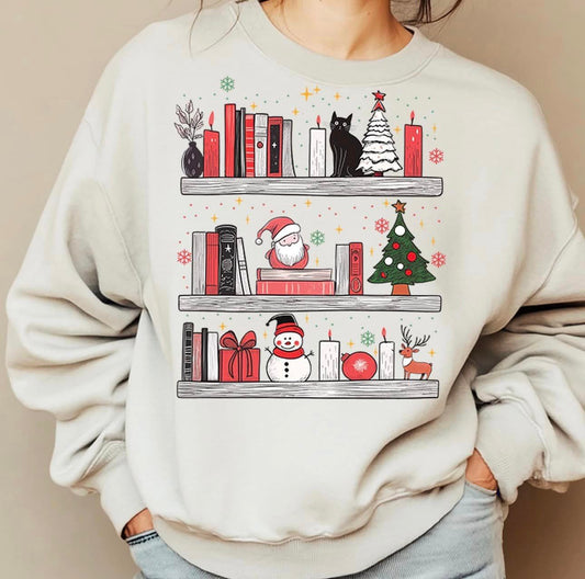 Cozy Christmas Bookshelf